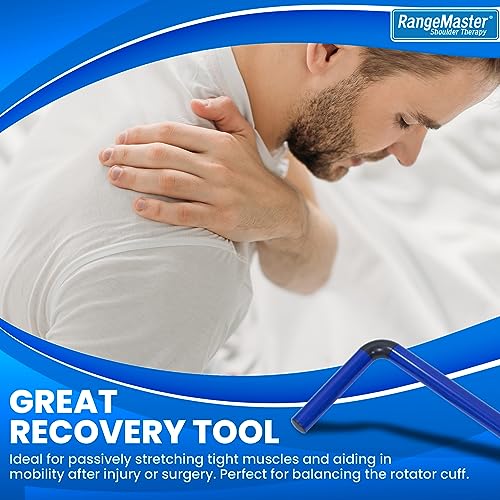 RangeMaster ShoulderWand Stretching Tool | Physical Therapy Bar for Shoulder Pain Relief & Recovery | Ergonomic Design | Collapsible for Easy Storage | Frozen Shoulder, Rotator Cuff & More (Blue)
