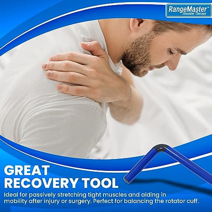 RangeMaster ShoulderWand Stretching Tool | Physical Therapy Bar for Shoulder Pain Relief & Recovery | Ergonomic Design | Collapsible for Easy Storage | Frozen Shoulder, Rotator Cuff & More (Blue)