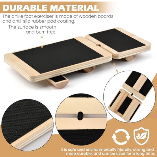 Ankle Balance Board with Massage Ball, Foot Strengthener Trainer | Wooden Balance Board, Foot Massage Ball, Non-Slip Design, Beginner-Friendly, For Ankle Strength Training