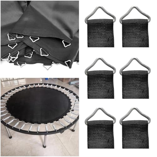 20 Pack Trampoline Triangles Buckle Replacement Stainless Steel Triangle Ring with Sewing Straps Connector for Outdoor Trampoline Springs Indoor Fitness Rebounder Trampoline Mat Round Frame