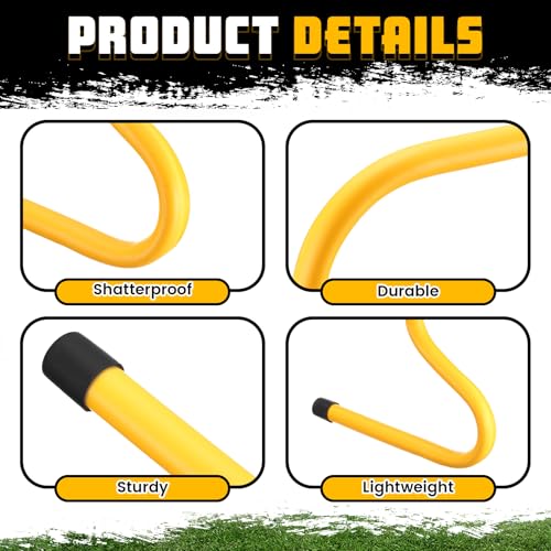 Gemscream 12 Pcs 12 Inch Agility Hurdles Training Equipment Agility Hurdles and Marker Cone Set Disc Cones Speed and Training Obstacle for Athletes Sports Soccer Football Tennis Basketball