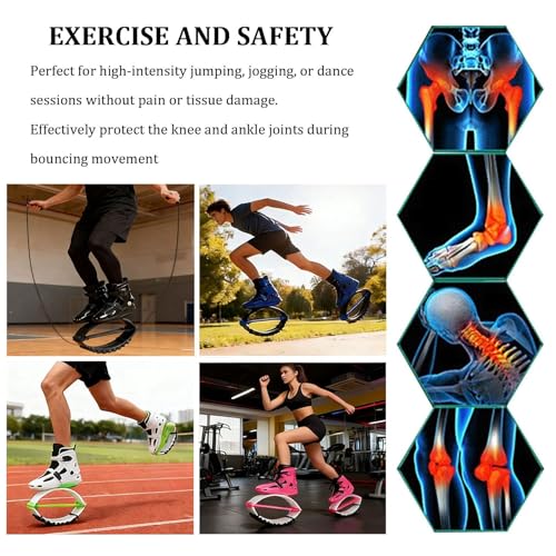 Unisex Kangaroo Bounce Shoes - Jump Training Shoes with Adjustable Straps for Women Indoor Outdoor Cardio Exercise - size: L/38-40
