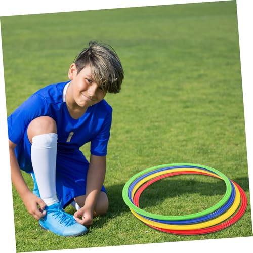 4pcs Soccer Training Rings Plastic Agility Squares Jumping Circles for Speed Agility Drills
