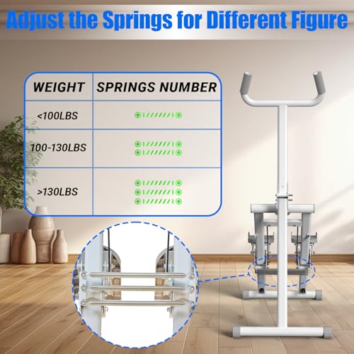 YYJO Stair Stepper for Home, 3 Adjustable Resistance, Stepper with Handlebar Foldable Stepper Vertical Climber Cardio Exercise Machine White