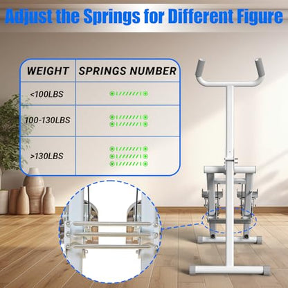 YYJO Stair Stepper for Home, 3 Adjustable Resistance, Stepper with Handlebar Foldable Stepper Vertical Climber Cardio Exercise Machine White