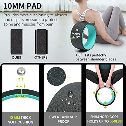 Yoga Wheel for Back Pain Relief, Back Roller Wheel with Extra Cushion, Wider & Thickest Foam, Stretches and Strengthens Core Muscles - style: SINGLE 13''