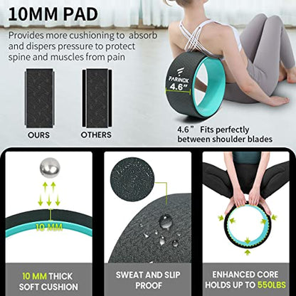 Yoga Wheel for Back Pain Relief, Back Roller Wheel with Extra Cushion, Wider & Thickest Foam, Stretches and Strengthens Core Muscles - style: SINGLE 13''