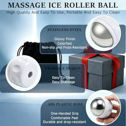 Massage Ice Roller Ball - Roller for Muscles Deep Tissue - Stays Cold for 6 Hours, Plantar Fasciitis Roller, Sports Fitness Relaxations Gift, Rapidly Relieve Muscle Pain and Tension - color: White-01