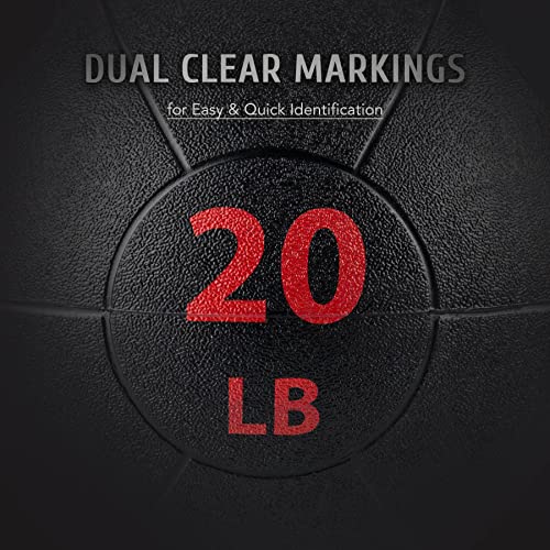 ZELUS Medicine Ball with Dual Grip| 10/20 lbs Exercise Ball |Weight Ball with Handles| Textured Grip Exercise Ball |Strength Training| Core Workouts