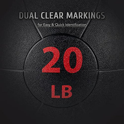 ZELUS Medicine Ball with Dual Grip| 10/20 lbs Exercise Ball |Weight Ball with Handles| Textured Grip Exercise Ball |Strength Training| Core Workouts
