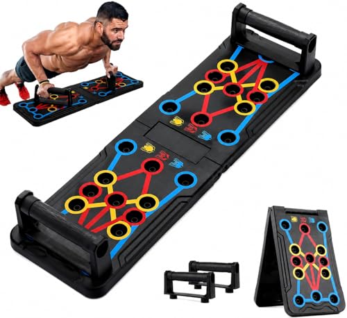 15-in-1 Push Up Board with Handles – Foldable Pushup Bar for Home Gym, 600 lb Capacity, Portable Strength Training Equipment for Men & Women, Targets Chest, Shoulders, Triceps, Arms, Abs & Core