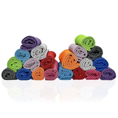 20 Packs Cooling Towels, Microfiber Ice Towel Bulk, Cooling Towels for Neck and Face, Soft Breathable Sweat Towel for Sports, Yoga, Golf, Gym, Travel, Camping, Workout & More Activities