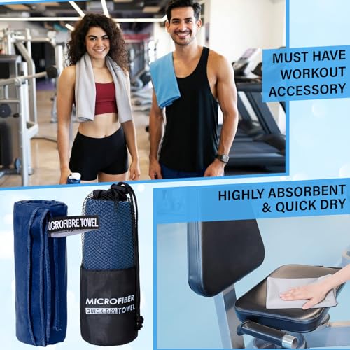 6 Pack Large Microfiber Gym Towels, 47" x 20" Quick Dry Sweat Towels Super Absorbent Soft Fast Drying Towel Lightweight Towel for Workout, Camping, Backpacking, Beach, Swimming(Classic) - color: Classic