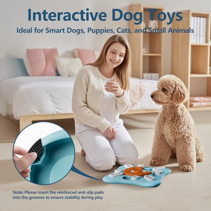FOXMM Interactive Dog Puzzle Toy - Treat Dispensing Dog Enrichment Toys to Keep Them Busy, Squeaky Cognitive Training & Mental Stimulation, Fun Slow Feeder, Ideal Gifts for Dogs, Puppies, Cats