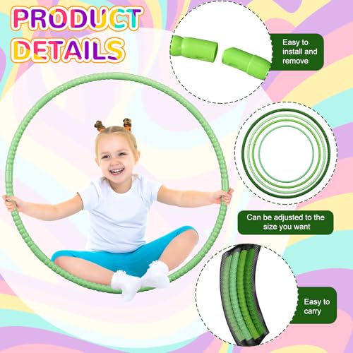 Syhood 12 Pcs Hoops for Kids Plastic, Gradient Green - color: Gradient Green