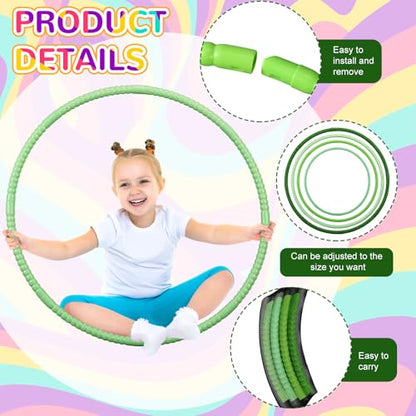 Syhood 12 Pcs Hoops for Kids Plastic, Gradient Green - color: Gradient Green
