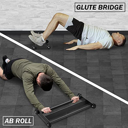 GMWD Glute Ham Glider, Commercial Glute Hamstring Roller with Smooth Wheels, Multi-Function Exercise Wheels, Home Gym Full Body Workout AB Training