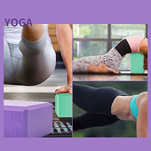 Set of 2 Yoga Blocks EVA Foam Exercise Bricks Provides Stability Balance and Support Improve Strength - 9 x 6x 3 inches