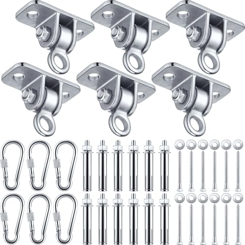 Tandefio 6 Sets Swing Hanger with Swingset Accessory, Stainless Steel Color - color: Stainless Steel Color