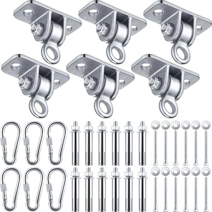 Tandefio 6 Sets Swing Hanger with Swingset Accessory, Stainless Steel Color - color: Stainless Steel Color