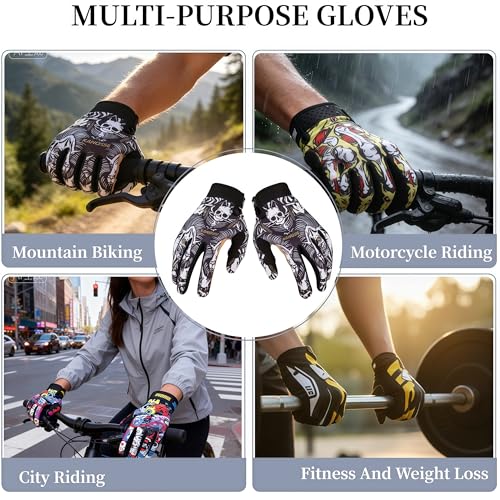 Breathable & Anti-Slip Cycling Gloves,Bike Gloves for Men Women,Lightweight Sports Gloves with Sweat Absorption for Fitness Cycling, Training, Road & Mountain Biking