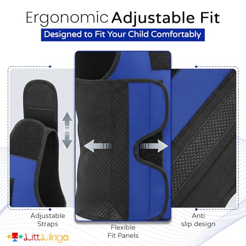 Weighted Vest for kids with Adjustable Weights, Compression Vest for Kids & Toddlers, Removable Metal Beads, Breathable Mesh and 6 Pockets