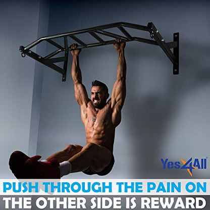 Yes4All Heavy Duty Wall Mounted Pull Up Bar – Multi-Grip Pull Up Bar Ceiling Mount / Ceiling Mount Pullup bar / Chin Up Bar for Home Gym Workout - color: D. Multi-Grip