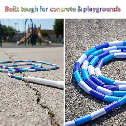 HEREROPE Jump Rope for Kids Ages 4-7 8-12, Hard Shatterproof Beads, Adjustable 7.2FT Tangle-Free Jump Rope for Boys Girls, School PE Fitness Outdoor Exercise - color: Blue White