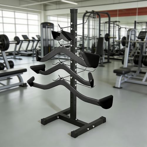Frienda Steel Lat Bar Organizer, Home Gym Accessories, Lat Pulldown Attachments Cable Attachment Storage Rack Cable Attachments for Gym Rack Storage Heavy Duty Steel Organizer Home Use