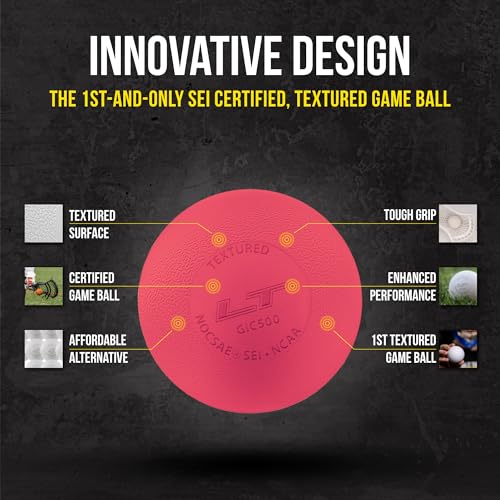 Pearl LT Textured Lacrosse Balls by Guardian Innovations - SEI Certified Meet NOCSAE Standards for Games. Official Game Balls of Top NCAA Programs, Tournaments and Leagues - color: Neon Pink, size: 50 Pack