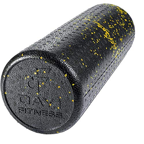 Day 1 Fitness High Density Muscle Foam Rollers - Sports Massage Rollers for Stretching, Physical Therapy, Deep Tissue, Myofascial Release - Ideal for Exercise and Pain Relief - Speckled Yellow, 18” - color: Yellow Speckled, size: 18"