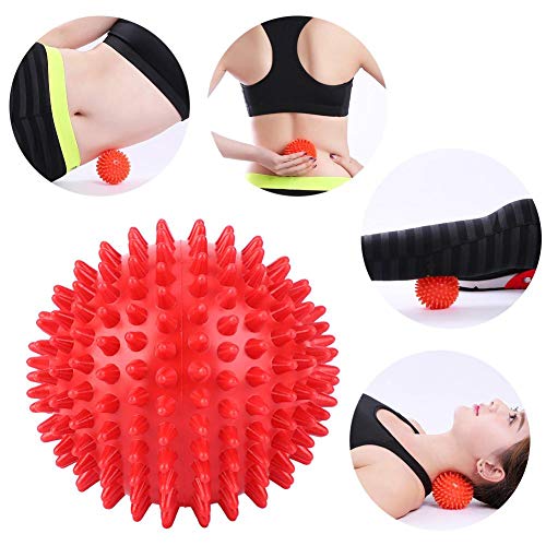 Germerse Massage Ball Spiky Massage Roller Ball for Trigger Point Therapy, Muscle Knot Remover(S-Red) for Yoga Supplies