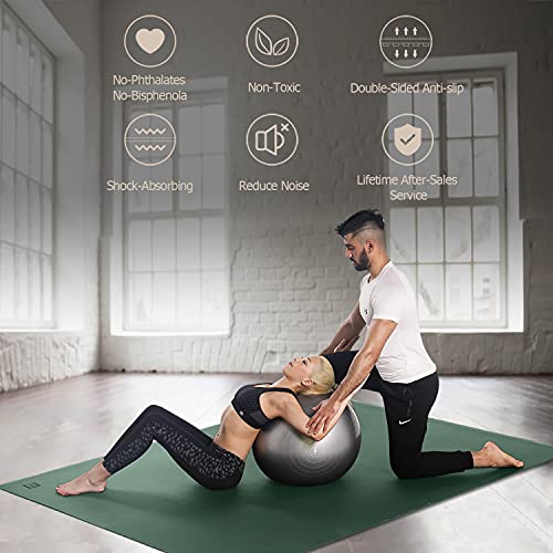 GXMMAT Large Yoga Mat 12'x6'/10'x6'/6'x8'(7mm) - color: Green Jasper, size: 6*12 FT