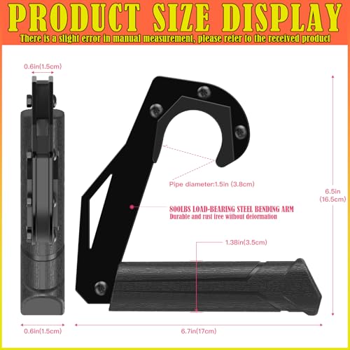 Neutral Grip Handles for Pull Up Bar, Pull Up Handles with Ergonomic Portable Hooks for Home Gym, Calisthenics, Strength Training, Resistance Bands – Black