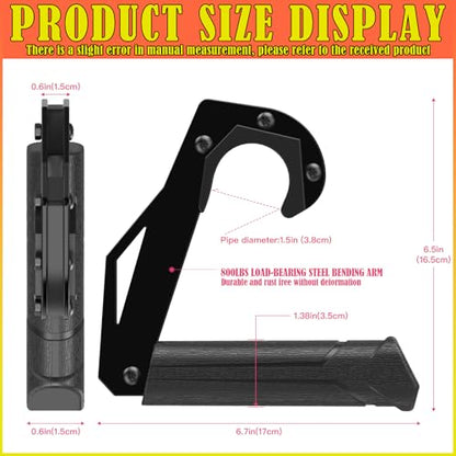 Neutral Grip Handles for Pull Up Bar, Pull Up Handles with Ergonomic Portable Hooks for Home Gym, Calisthenics, Strength Training, Resistance Bands – Black