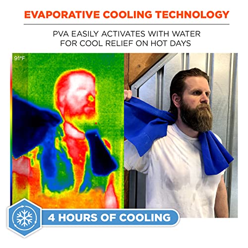 Ergodyne Chill Its 6602 Cooling Towel, Long Lasting Cooling Relief, Gray 29.50" x 13.00" - color: Gray