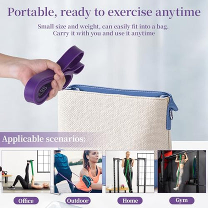 Resistance Bands for Working Out, Pull Up Assistance Bands, Exercise Workout Bands for Men & Women, Gym Bands with Door Anchor & Handle, Stretching Bands for Physical Therapy, Muscle Training