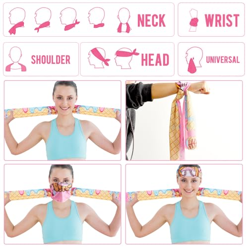 30Pcs Ice Cream Drip Baseball Cooling Towels for Neck and Face 40 x 12 Inch Sports Team Gifts Ice Towel for Gym Sweat Microfiber Breathable Chilly Bulk Neck Wraps for Athletes Camping Travel Outdoor - style: Ice Cream Drip Baseball