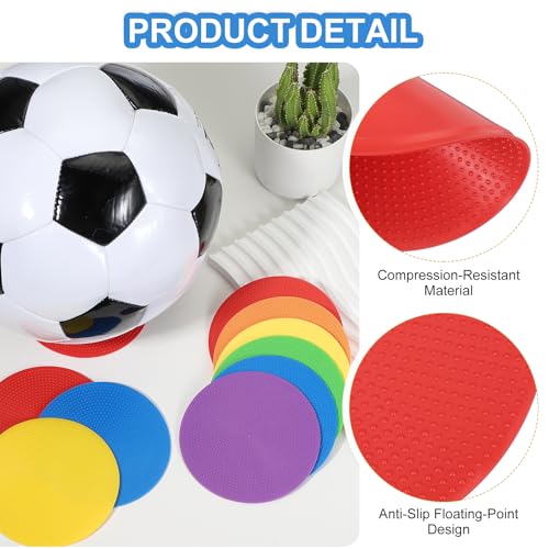 PATIKIL Spot Markers, Non-Slip Floor Dots Agility Markers Flat Field Cones Poly Dot - color: Red