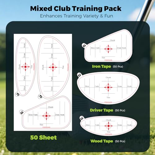Golf Impact Tape, Golf Training Aid for Instant Impact Feedback - style: 150PC-Left-Handed Stickers