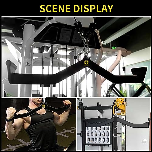 LAT Pulldown Attachment,Back Tricep Bar Strength Training,Handle Grips LAT Pull Down Bar Press Down Exercises,Cable Machine Accessories, Cable Back Attachments for Home Gym - style: Style 005