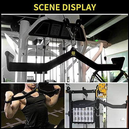 LAT Pulldown Attachment,Back Tricep Bar Strength Training,Handle Grips LAT Pull Down Bar Press Down Exercises,Cable Machine Accessories, Cable Back Attachments for Home Gym - style: Style 005