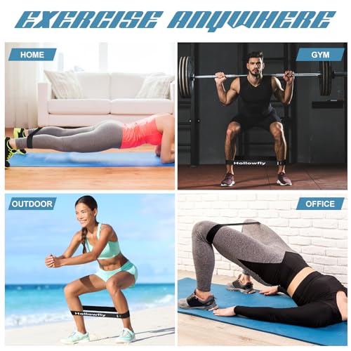 12 Pcs Latex Resistance Loop Exercise Bands for Booty Workout Stretch Exercise Bands Non Slip for Legs Squat Resistance Loop Women Men Starter Butt Hip Thigh Fitness - color: Black, style: Heavy