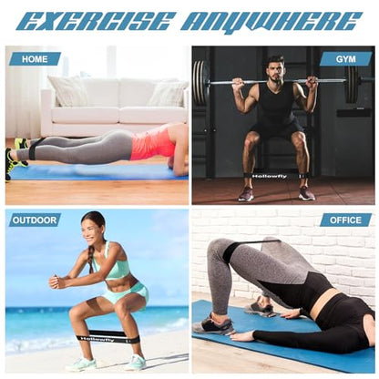 12 Pcs Latex Resistance Loop Exercise Bands for Booty Workout Stretch Exercise Bands Non Slip for Legs Squat Resistance Loop Women Men Starter Butt Hip Thigh Fitness - color: Black, style: Heavy