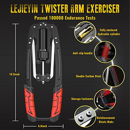 Twister Arm Exerciser - Adjustable 22-440lbs Hydraulic Power/Home Chest Expander/Shoulder Muscle Training Fitness Equipment/Arm Enhanced Exercise Strengthener - color: Red