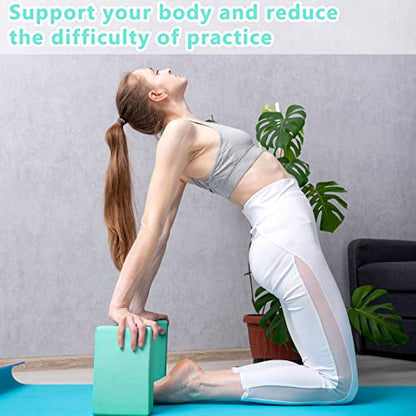 10 Pcs Yoga Blocks Bulk EVA Foam Blocks High Density Foam Brick Yoga Accessories, Improve Strength and Aid Balance and Flexibility, Supportive Soft Non Slip Surface for Pilates (Multicolor)
