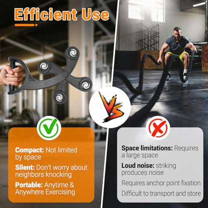 Ropeless Battle Ropes for Home Gym, Heavy Duty Weighted Cordless Battle Rope, Portable Battle Rope for HIIT Workout for Men and Women