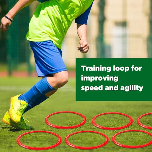 Agility Rings Speed and Agility Training Rings Exercise Speed Circle Jumping Hoops for Training Toss Equipment - color: Red, size: 15 Inch