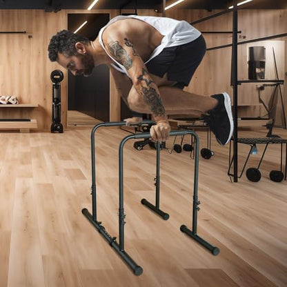 Dip Bar, Adjustable Dip Stands Station for Home, Functional Heavy Duty Parallette Bars for Upper Body Workout (550LBS Loading Capacity, 2025 New Version)