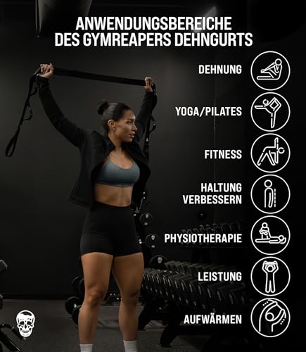 Gymreapers Stretching Strap with Loops – Yoga Straps for Stretching – Physical Therapy Equipment & Leg Exercise Stretch Band for Men & Women